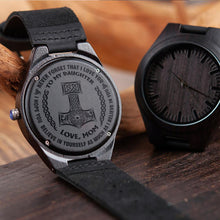 Load image into Gallery viewer, Viking Wooden Watch Gift For Daughter , Love Mom