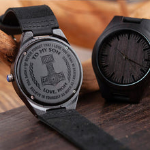 Load image into Gallery viewer, Viking Family For Son , Love Mom Wooden Watch