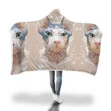 Load image into Gallery viewer, Love Cat Hooded Blanket