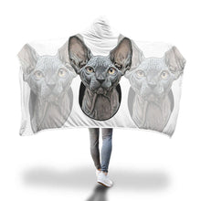 Load image into Gallery viewer, Love Cat Hooded Blanket
