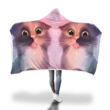 Load image into Gallery viewer, Love Cat Hooded Blanket
