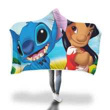 Load image into Gallery viewer, Stitch Lilo Hooded Blanket