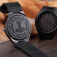 Load image into Gallery viewer, Viking Wooden Watch Family Gift For Son , Love Dad