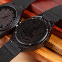 Load image into Gallery viewer, Viking Family For Son , Love Mom Wooden Watch