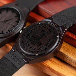 For Daughter - Love Dad Viking Family Wooden Watch