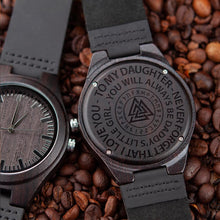 Load image into Gallery viewer, Viking Family Gift For Daughter , Love Dad Wooden Watch