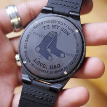 Load image into Gallery viewer, Boston Redsox Family Gift For Son , Love Dad Wooden Watch