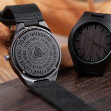 Load image into Gallery viewer, Viking Family Gift For Daughter , Love Dad Wooden Watch