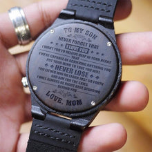 Load image into Gallery viewer, Viking Family Gift For Son From Mom Wooden Watch