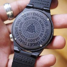 Load image into Gallery viewer, Viking Family Gift For Daughter , Love Dad Wooden Watch