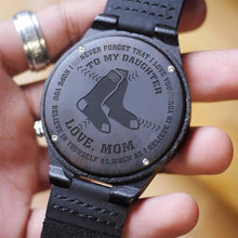 Load image into Gallery viewer, Boston Redsox Family Gift For Daughter , Love Mom Wooden Watch