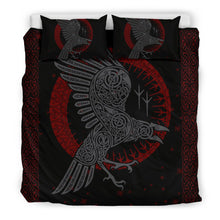 Load image into Gallery viewer, Viking Red Raven Bedding Set
