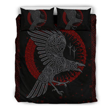 Load image into Gallery viewer, Viking Red Raven Bedding Set