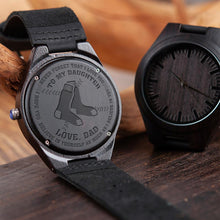 Load image into Gallery viewer, Boston Redsox Gift For Daughter . Love Dad Wooden Watch