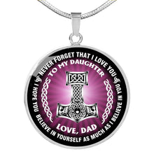 Load image into Gallery viewer, Viking Family Gift For Daughter Love Dad Necklace