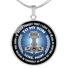 Load image into Gallery viewer, Viking Family Gift For Son Love Mom Necklace