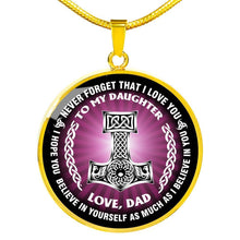 Load image into Gallery viewer, Viking Family Gift For Daughter Love Dad Necklace