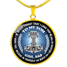 Load image into Gallery viewer, Viking Family Gift For Son Love Dad Necklace