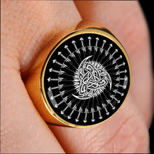 Load image into Gallery viewer, Viking Odin Horn Ring