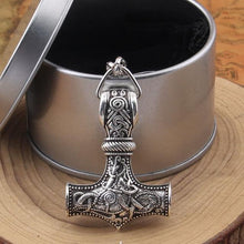 Load image into Gallery viewer, Thor's hammer mjolnir pendant Keychain viking
