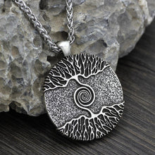 Load image into Gallery viewer, Vikings Amulet The Tree of Life Yggdrasil Nordic Talisman Pendant Necklace - Stainless Steel Chain