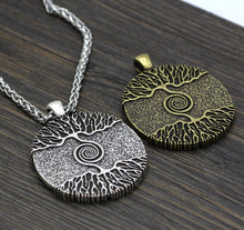 Load image into Gallery viewer, Vikings Amulet The Tree of Life Yggdrasil Nordic Talisman Pendant Necklace - Stainless Steel Chain