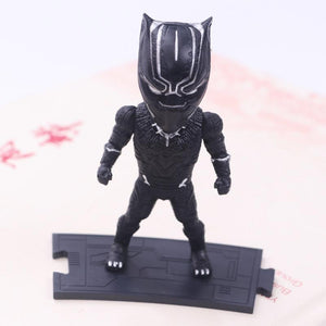 6pcs/set Marvel Avengers : Infinity War Thanos Ironman Spiderman Captain American Hulk Black Panther Figure Model Toys