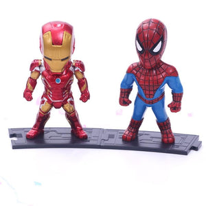 6pcs/set Marvel Avengers : Infinity War Thanos Ironman Spiderman Captain American Hulk Black Panther Figure Model Toys