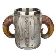 Load image into Gallery viewer, Stainless Steel Skull Mug Viking