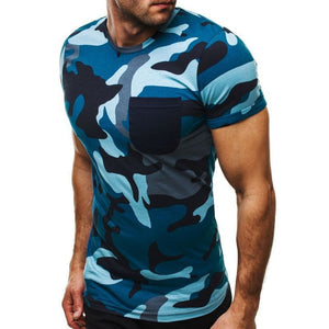 Summer Camo Muscle Tee Army Men's T Shirts Slim Fit Cotton Short Sleeve Tactical Combat TShirt Military Camouflage Camp Tops