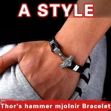 Load image into Gallery viewer, Viking Thor's Hammer Mjolnir Bracelet