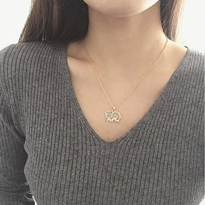 Double Elephant Necklaces For Women 2019 New Fashion Style Mama Bm aby Pendants Women Female Jewelry MoGifts