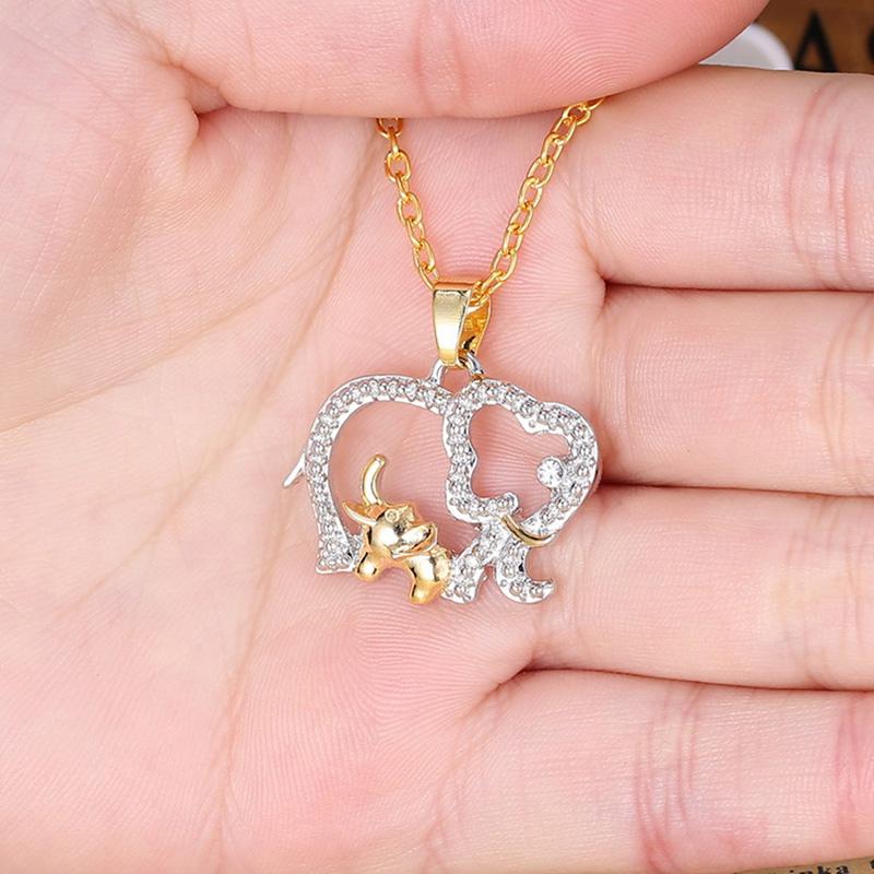 Double Elephant Necklaces For Women 2019 New Fashion Style Mama Bm aby Pendants Women Female Jewelry MoGifts