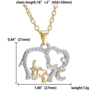 Double Elephant Necklaces For Women 2019 New Fashion Style Mama Bm aby Pendants Women Female Jewelry MoGifts