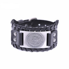 Load image into Gallery viewer, Viking Odin Symbol Leather Bracelet