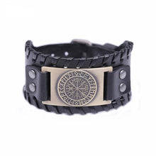 Load image into Gallery viewer, Viking Odin Symbol Leather Bracelet