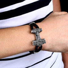 Load image into Gallery viewer, Viking Thor's Hammer Mjolnir Bracelet