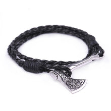 Load image into Gallery viewer, Myshape Vintage Axe Leather Wrap Viking Bracelet