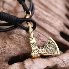 Load image into Gallery viewer, Myshape Vintage Axe Leather Wrap Viking Bracelet