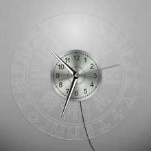 Load image into Gallery viewer, Norse Rune Compass Luminous Wall Clock with LED Light Viking