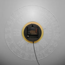 Load image into Gallery viewer, Norse Rune Compass Luminous Wall Clock with LED Light Viking