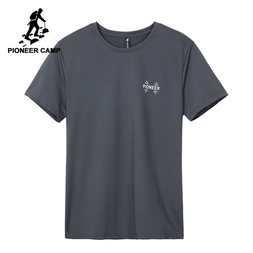 Pioneer Camp Solid Men t shirt Casual Mesh O-neck Breathable T-shirt Male Top Quality Quick Dry Tshirt Plus Size ADT902161